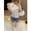 샤*넬 프릴 민소매 블라우스